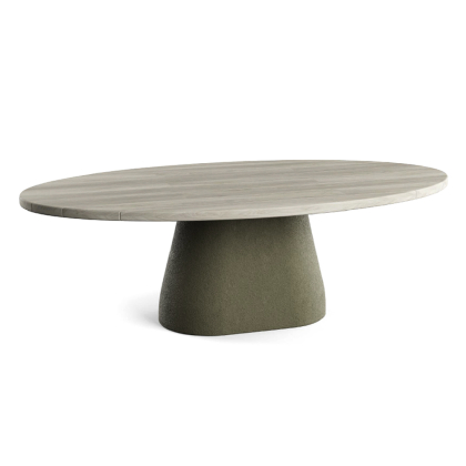 Kano, Outdoor Dining Table, Aged Teak-Croc Green