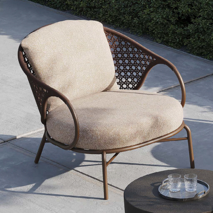 Cairo, Outdoor Lounge Chair, Brique-Beige