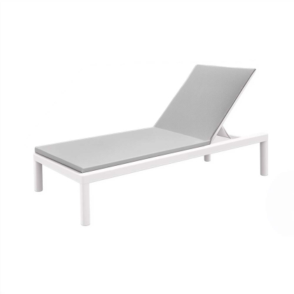 Scandinavia, Sunlounger w/ wheels, White-Light Grey