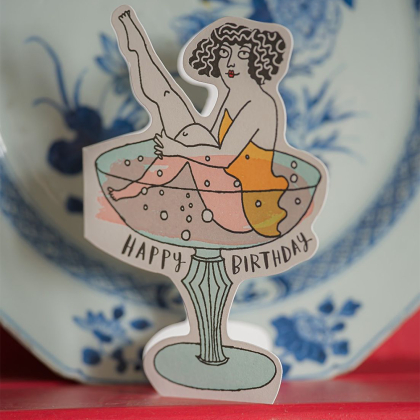 Birthday Cocktail, Cut-Out Card