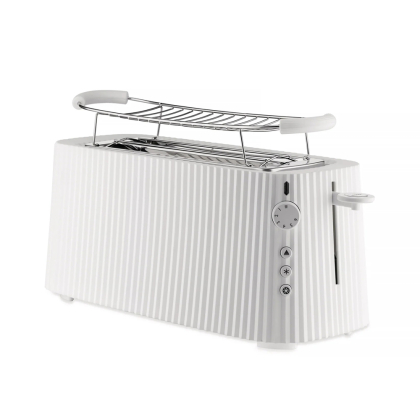 Plisse, Long Double Compartment Toaster, White, EU Plug