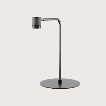 Tea, Table Lamp, Metallic Grey-Brown Marble