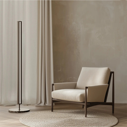 Niro, Floor Lamp, Sandy Matt Black-Walnut-Black Marble