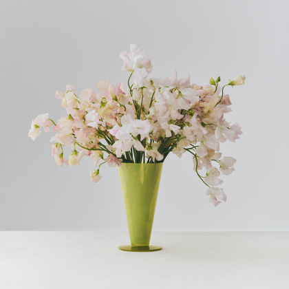 Conical, Vase, Small, Light Green-Dark Lime