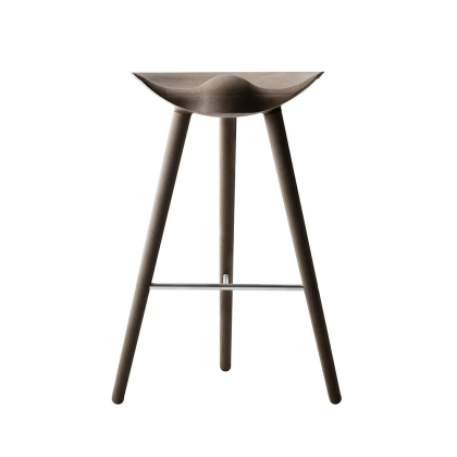 ML 42, Counter Stool, Brown Oiled Oak-Stainless Steel