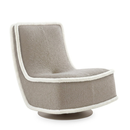Bonheur du Jour, Lounge Chair, Greige-White