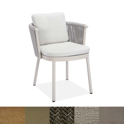 Vatican II, Outdoor Dining Chair, Teak-Brown-Taupe