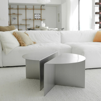 Valognes, Coffee Table, Brushed Stainless Steel