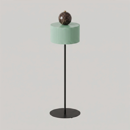 Curn, Table Lamp, Large, Black-Green Ceramic-Brown Marble