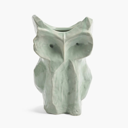 After Midnight, Marni, Owl Vase, Large, Light Blue