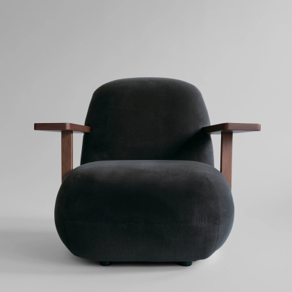 Toe, Lounge Chair w/ Armrest, Classic Brown Oak-Peat