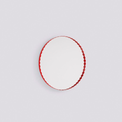 Arcs, Round Mirror, Red