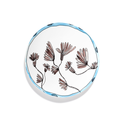 Midnight Flowers, Serving Plate L, Camelia Aubergine by MARNI