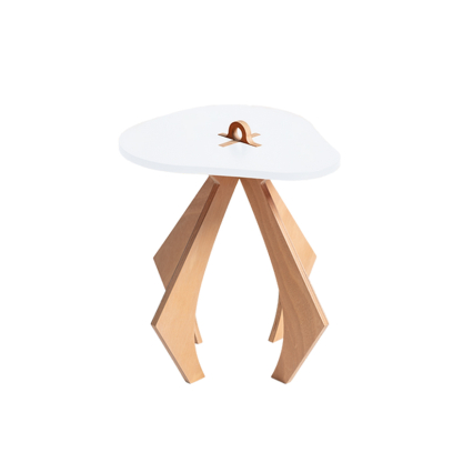 Feeble Pick, Side Table, Pure White