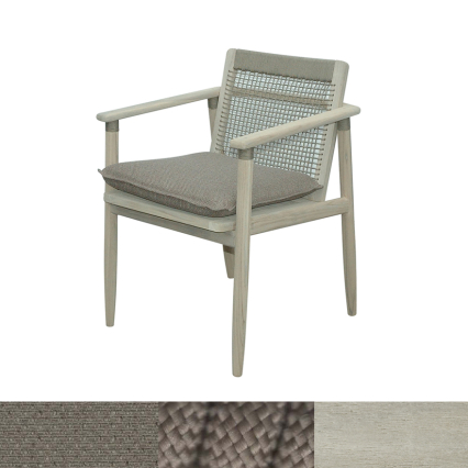 Corda, Outdoor Dining Armchair, Aged Teak-Taupe-Graphite
