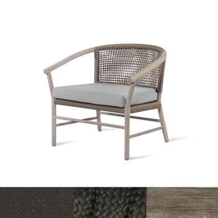 Icon, Outdoor Lounge Chair, Old Grey Teak-Green-Coal