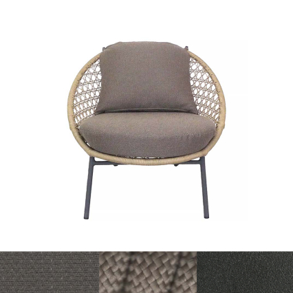 Naomi, Outdoor Lounge Chair, Graphite-Taupe-Grey
