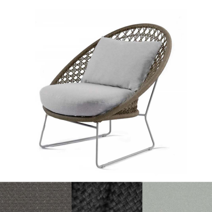 Oliver, Outdoor Lounge Chair, Platinum-Graphite-Grey
