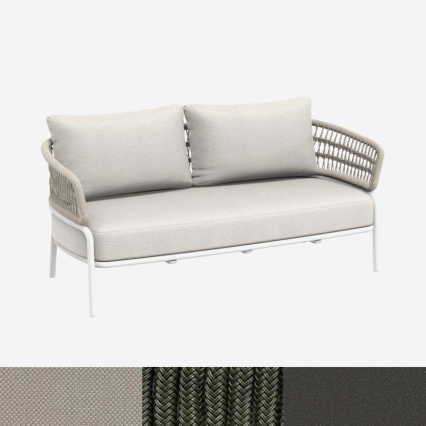 Ibiza, 2-Seater Outdoor Sofa, Black-Green-Beige