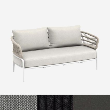 Ibiza, 2-Seater Outdoor Sofa, Black-Grey