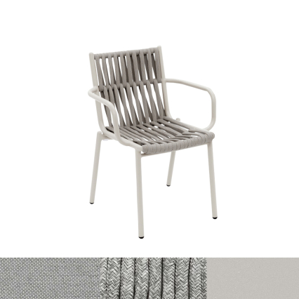 Loop, Outdoor Dining Chair, Olive Grey-Light Grey