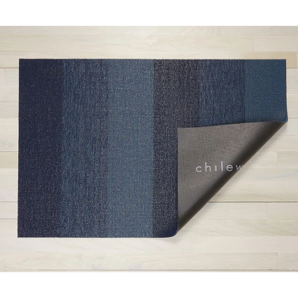Marble Stripe Shag Doormat, Bay Blue, 46 x 71 cm