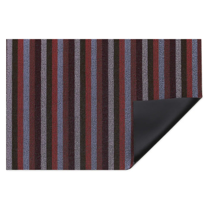 Even Stripe Shag Doormat, Berry, 46 x 71 cm