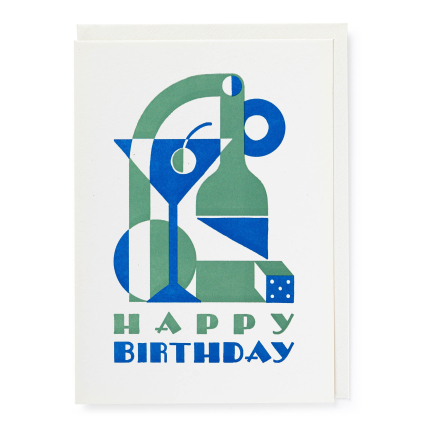 Art Deco Still Life Birthday, Wish Card