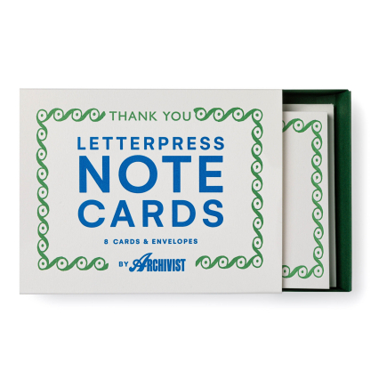 Thank You, Notecards Set, Green