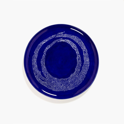 Feast, Serving Plate, Dark Blue-White Dots