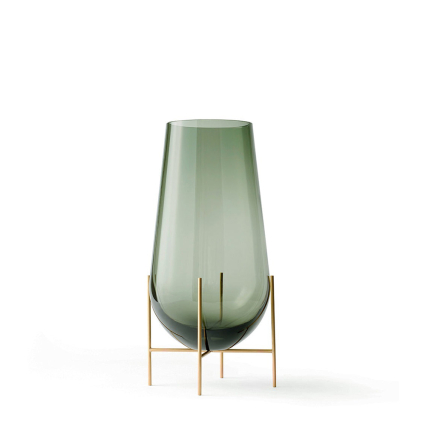 Echasse, Vase, Small, Brass/Smoked Green