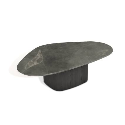 Veneto, Coffee Table, Black Oak-Hermes Grey Marble