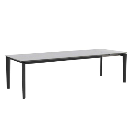 Bagel, Extendable Outdoor Dining Table, Black Mat-Grey Ceramic