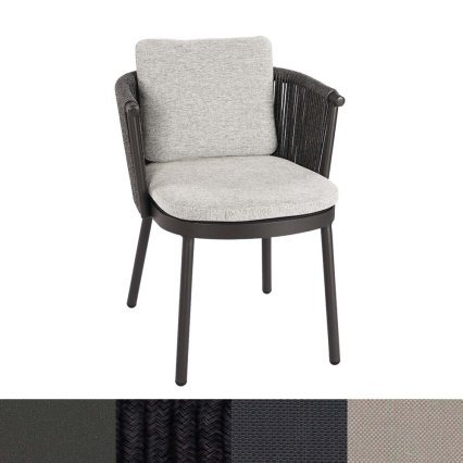 Vatican, Outdoor Dining Chair, Black Mat-Carbon