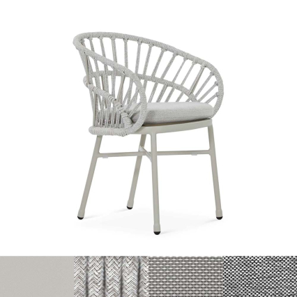 Nest, Outdoor Dining Chair, Olive Grey-White