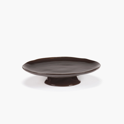 La Mere, Plate on Foot, Large, Ebony
