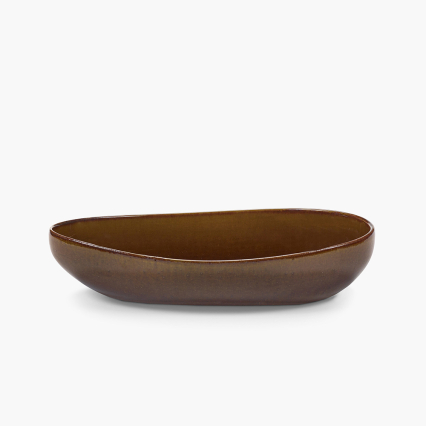 Out of Lines, Serving Bowl, Oval, Ocher
