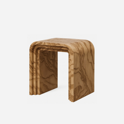 Beetle Round, Side Table, Olive Ash Burl