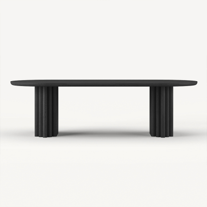 Friesan, Oval Dining Table, Black Oak