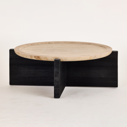 Cassatin, Coffee Table, New Pine-Travertine