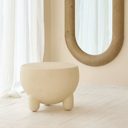 Dite, Side Table, Rough Milk White