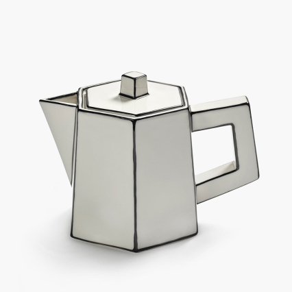Carte Blanche, Tea Pot, White-Black