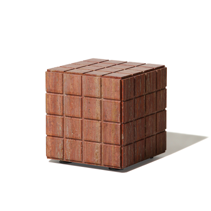 Mesa, Side Table, Red Travertine