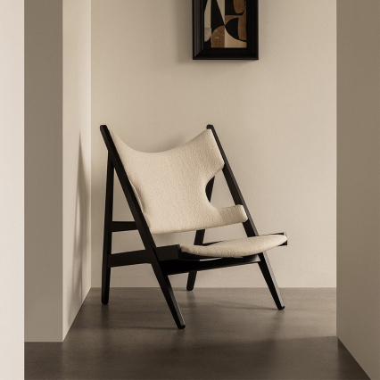 Knitting, Lounge Chair, Barnum Boucle 24-Black Oak