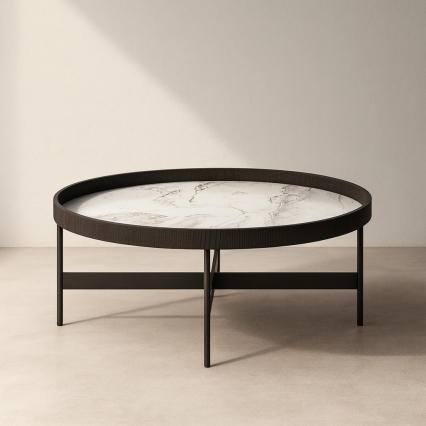 Selene, Coffee Table, Jazz White-Black Oak