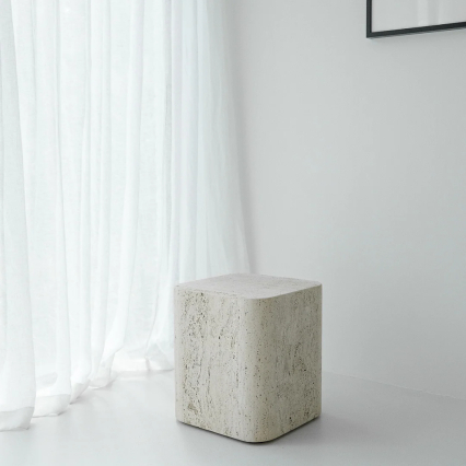 Couhe, Side Table, White Sandstone