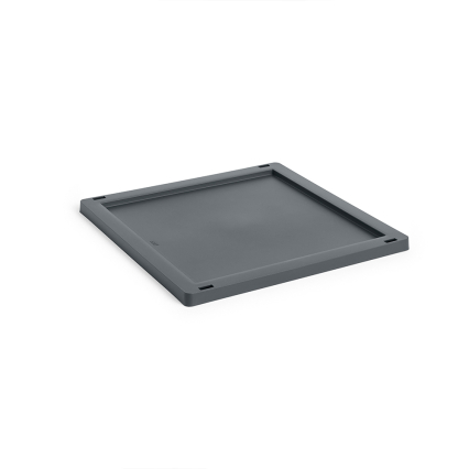 Hay Colour, Medium Plastic Lid, Square-Cube, Charcoal