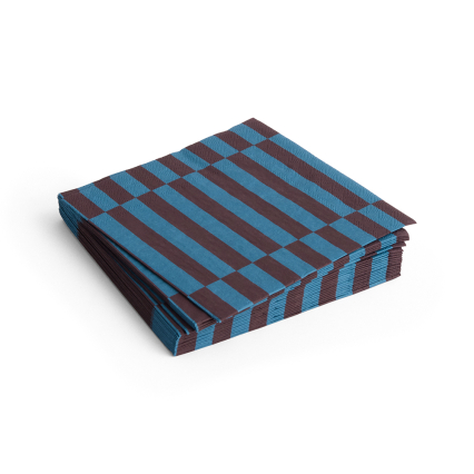 Pattern, Napkins, Set of 20 Lunch, Anthracite & Bordeaux Pillar