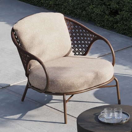 Cairo, Outdoor Lounge Chair, Brique-Beige