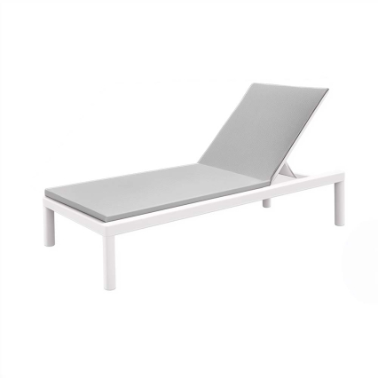 Scandinavia, Sunlounger w/ wheels, White-Light Grey